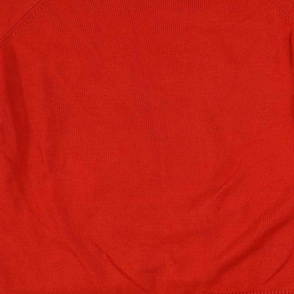 Marks and Spencer Womens Red Round Neck Acrylic Pullover Jumper Size XL - Dog Christmas