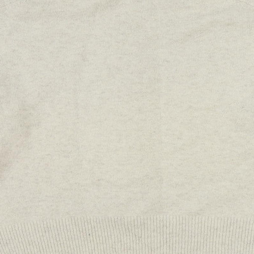 H&M Womens Ivory High Neck Acrylic Pullover Jumper Size M - Beaded