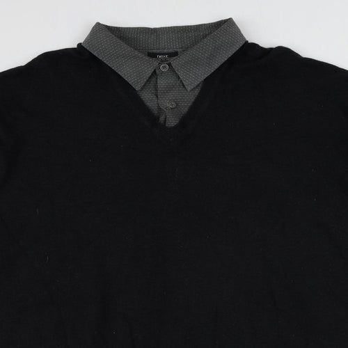 NEXT Mens Grey Collared Cotton Pullover Jumper Size 2XL Long Sleeve