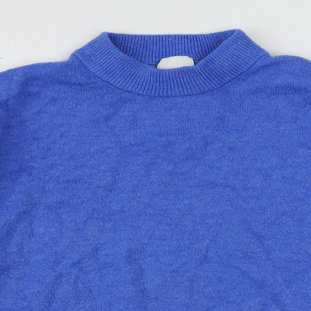 H&M Womens Blue Mock Neck Polyester Pullover Jumper Size M