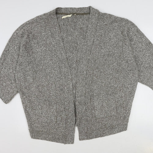White Stuff Womens Brown V-Neck Acrylic Cardigan Jumper Size 18
