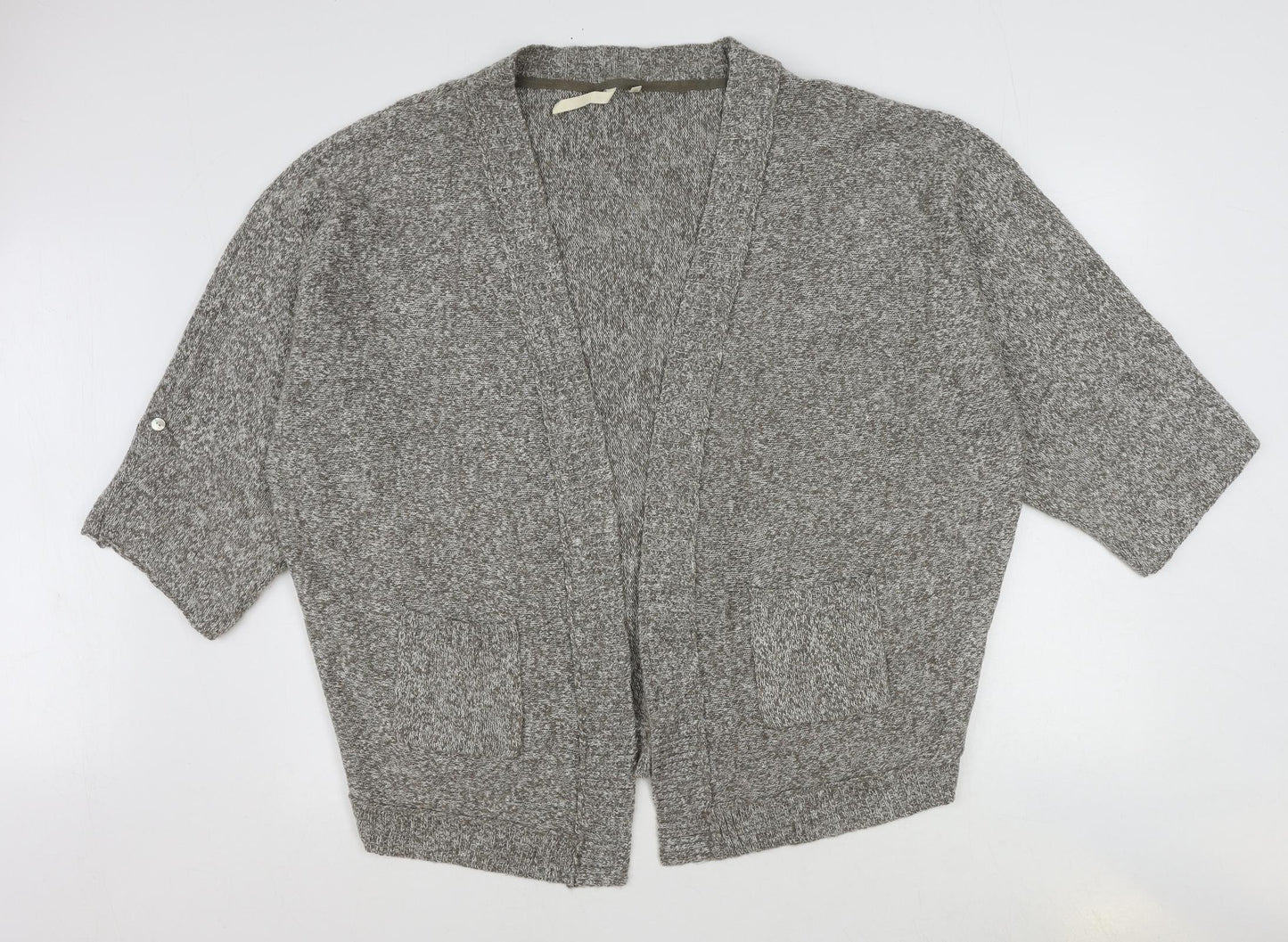 White Stuff Womens Brown V-Neck Acrylic Cardigan Jumper Size 18