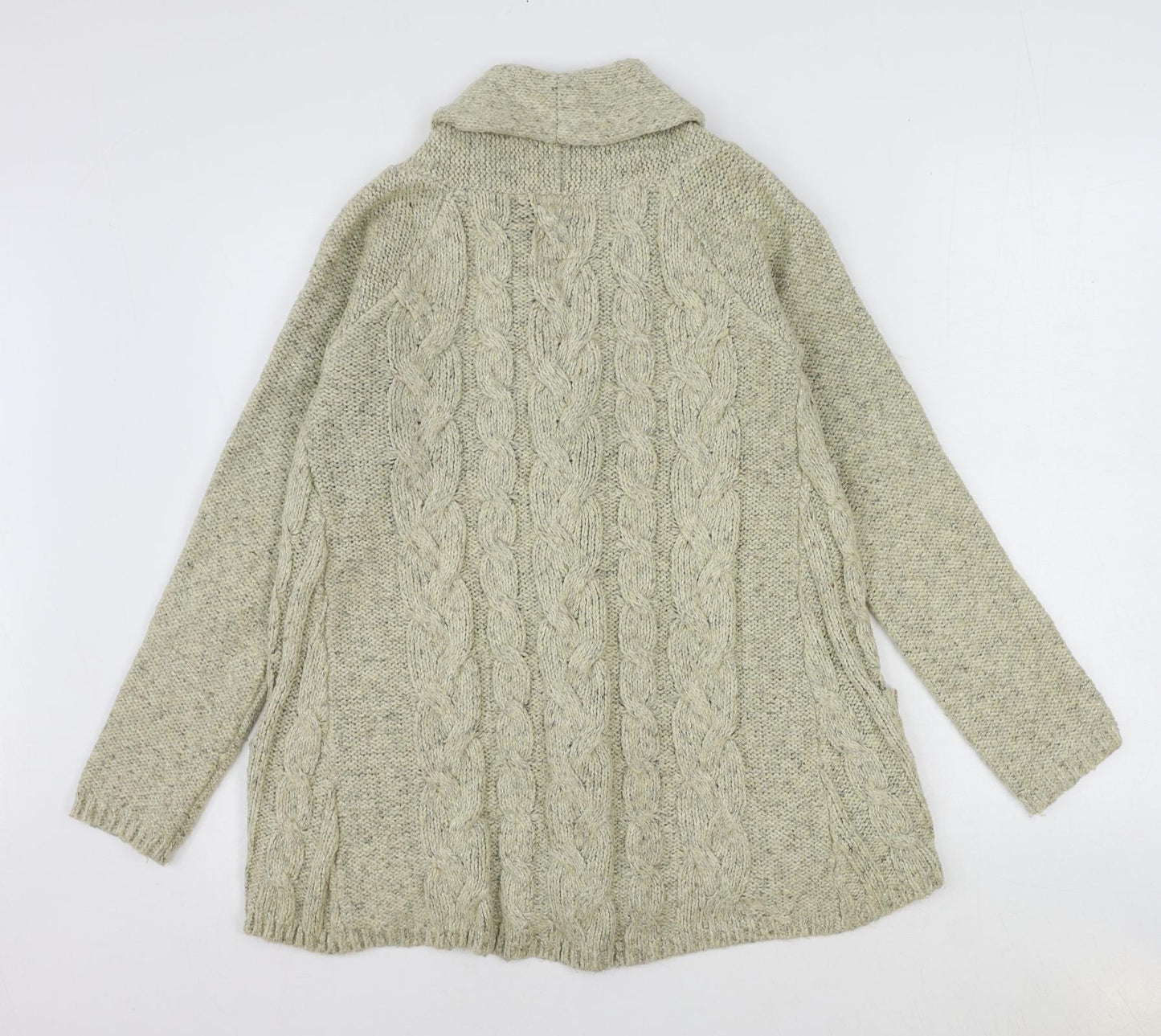 NEXT Womens Beige V-Neck Acrylic Cardigan Jumper Size M