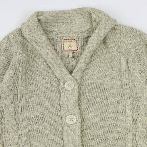 NEXT Womens Beige V-Neck Acrylic Cardigan Jumper Size M