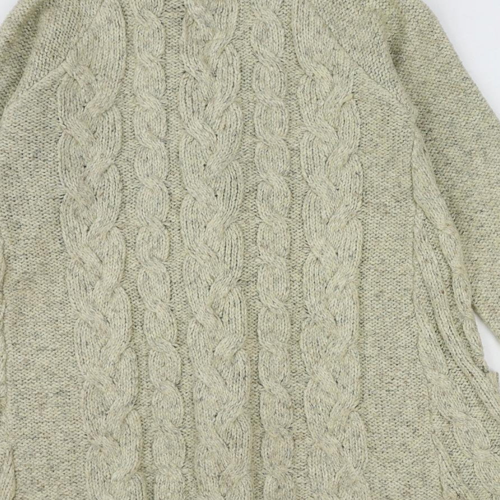 NEXT Womens Beige V-Neck Acrylic Cardigan Jumper Size M