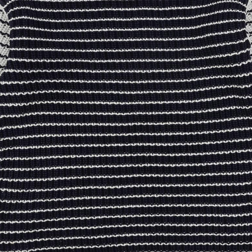Marks and Spencer Womens Blue Boat Neck Striped Cotton Pullover Jumper Size S