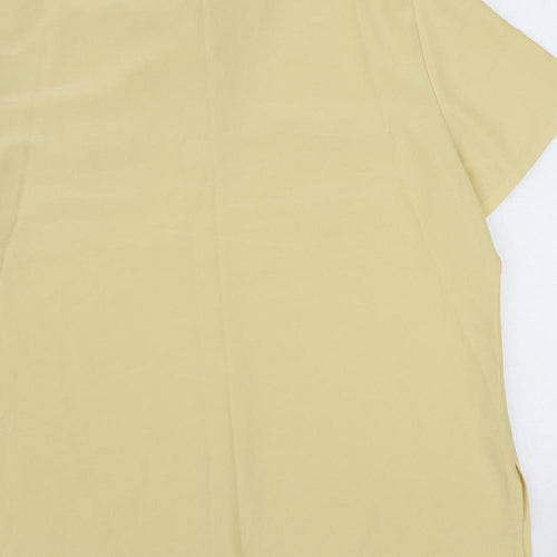 BHS Womens Yellow Polyester Basic Button-Up Size 14 Collared