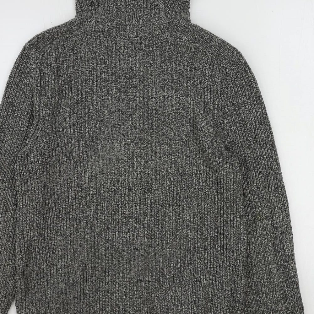 Ted Baker Mens Grey Round Neck Cotton Full Zip Jumper Size M Long Sleeve