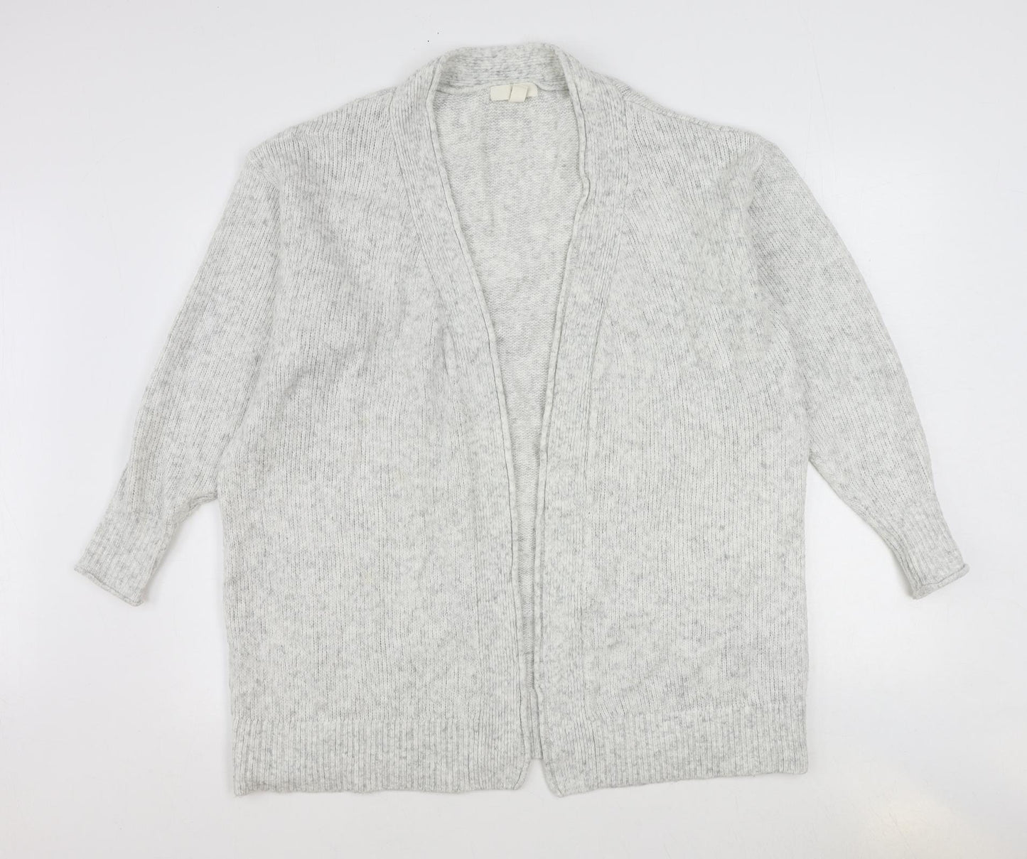 H&M Womens Grey V-Neck Acrylic Cardigan Jumper Size S
