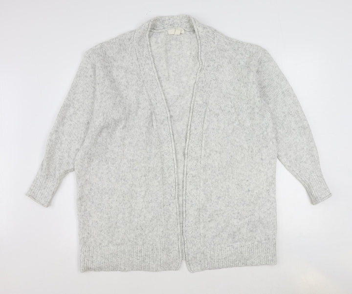 H&M Womens Grey V-Neck Acrylic Cardigan Jumper Size S