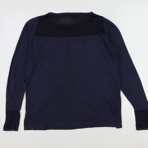Esprit Womens Blue Round Neck Polyester Pullover Jumper Size M