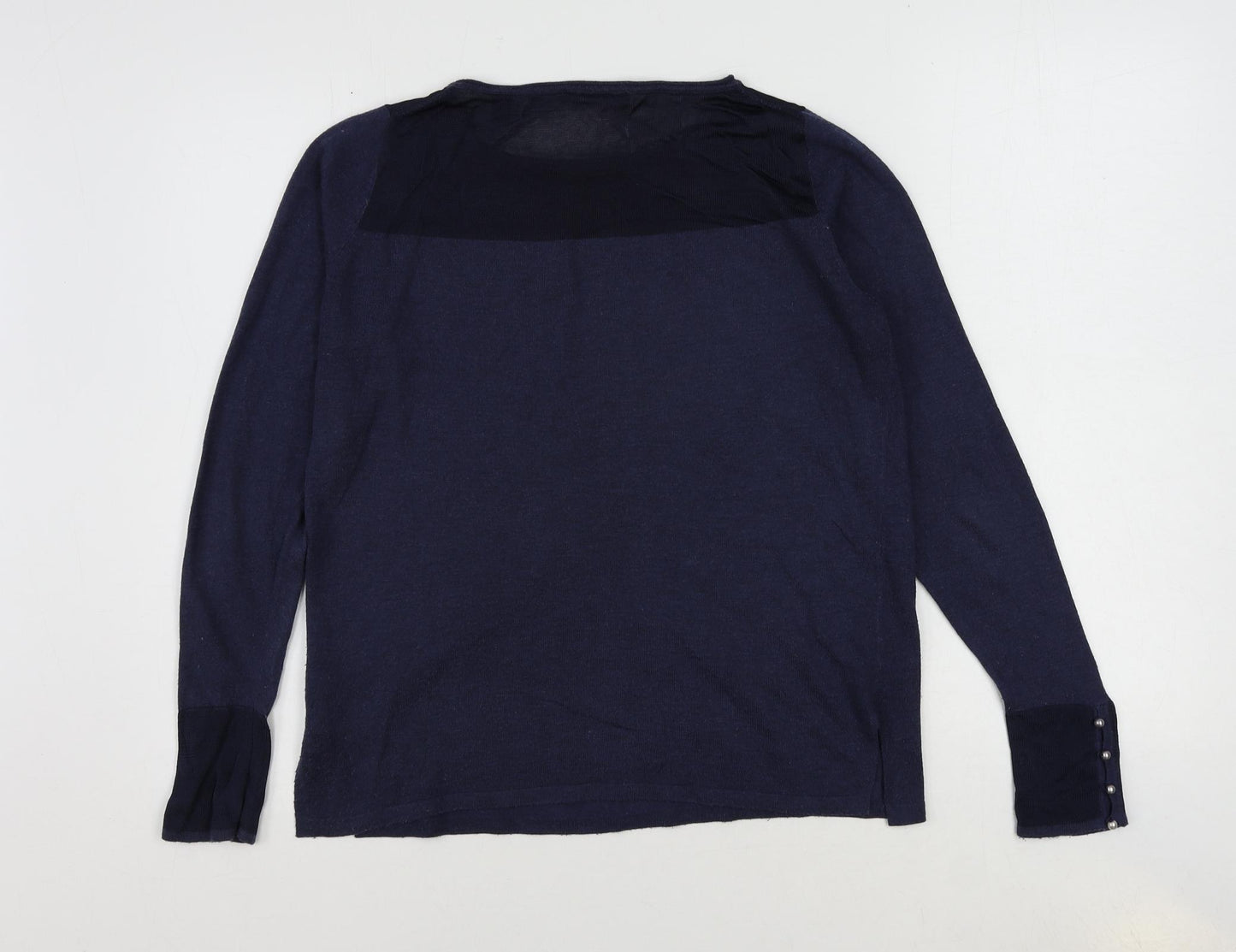 Esprit Womens Blue Round Neck Polyester Pullover Jumper Size M