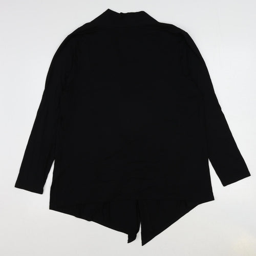 Bonmarché Womens Black V-Neck Viscose Cardigan Jumper Size 16