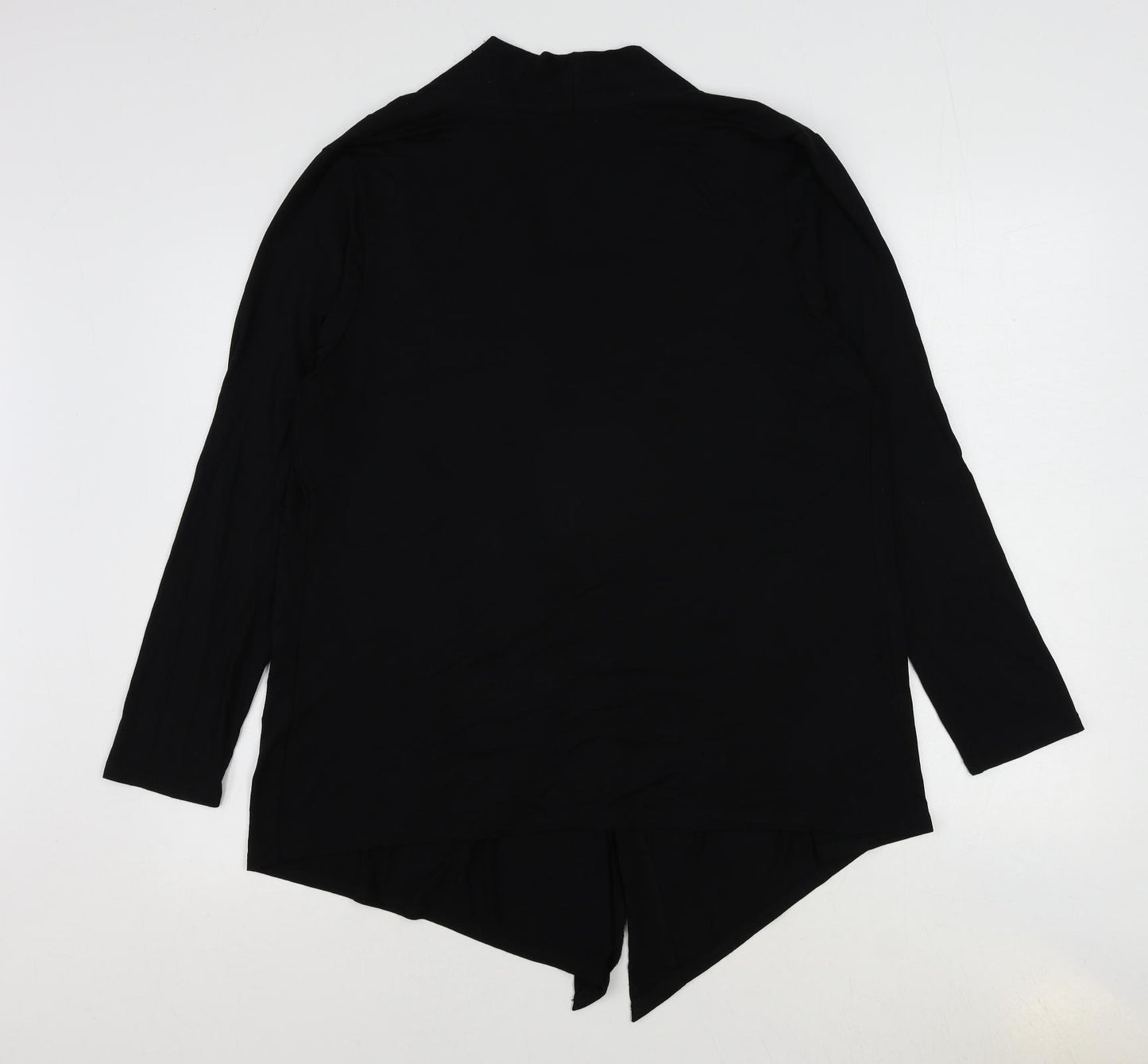 Bonmarché Womens Black V-Neck Viscose Cardigan Jumper Size 16