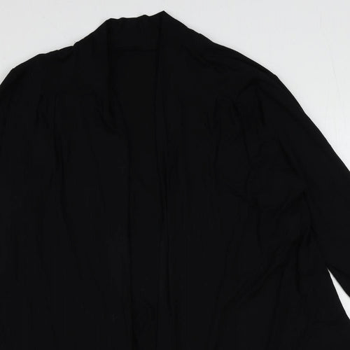 Bonmarché Womens Black V-Neck Viscose Cardigan Jumper Size 16