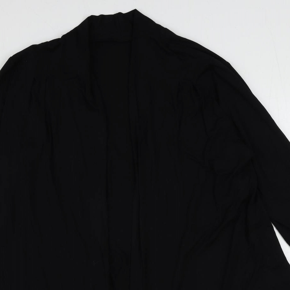 Bonmarché Womens Black V-Neck Viscose Cardigan Jumper Size 16
