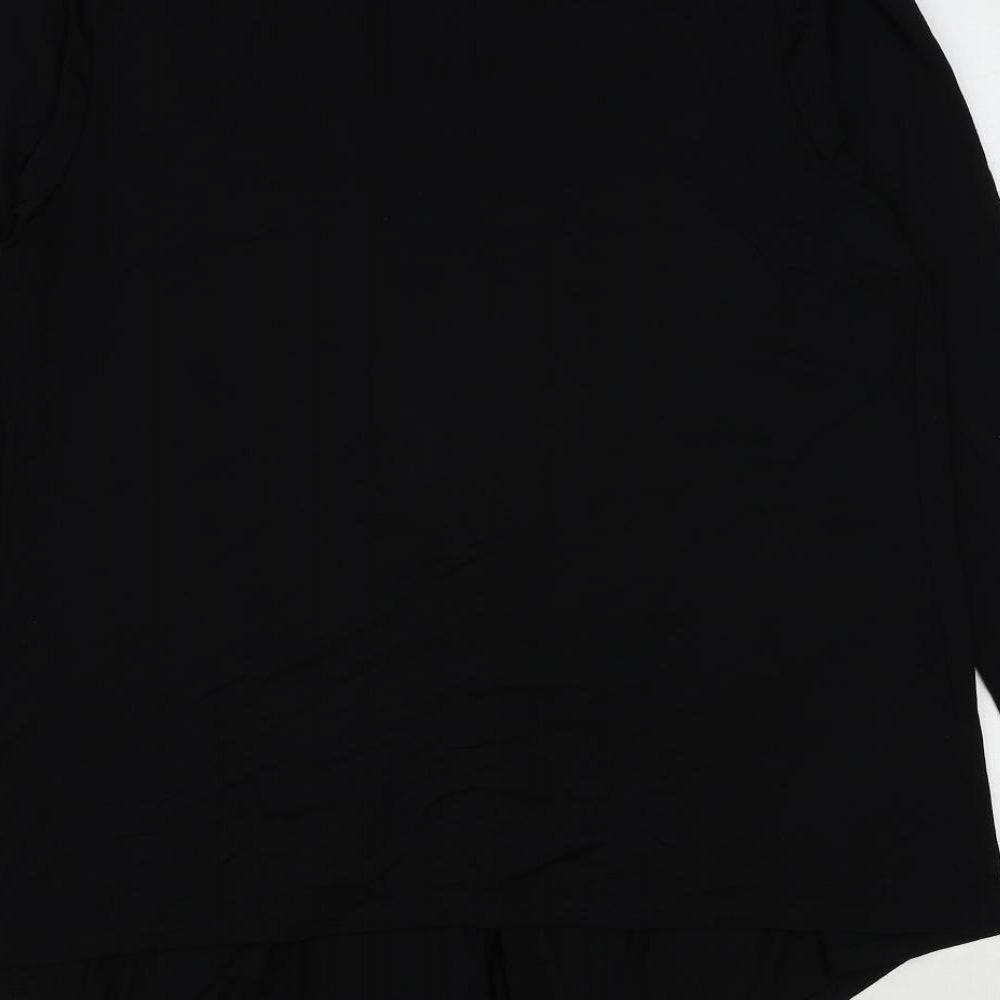 Bonmarché Womens Black V-Neck Viscose Cardigan Jumper Size 16