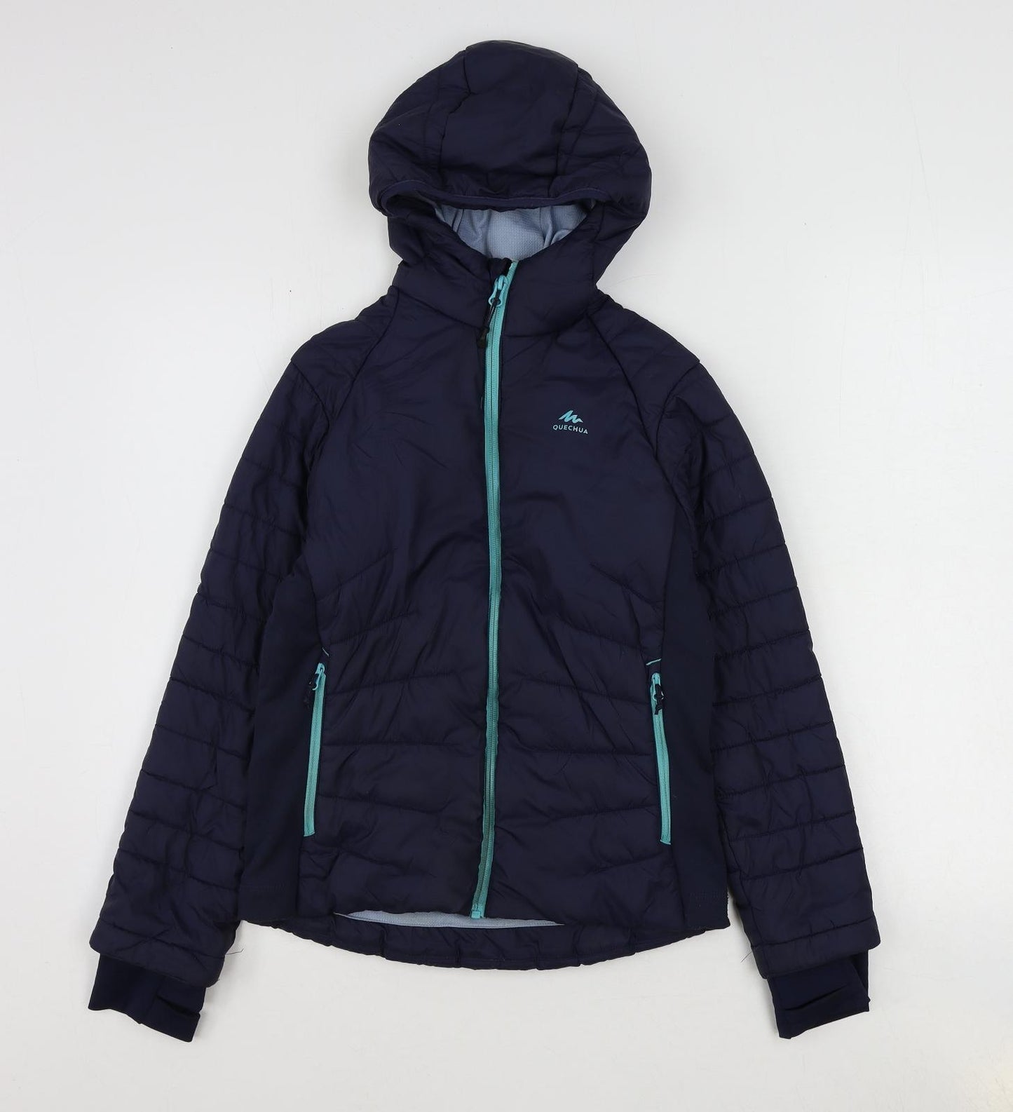 Quechua Girls Blue Rain Coat Coat Size 10-11 Years Zip