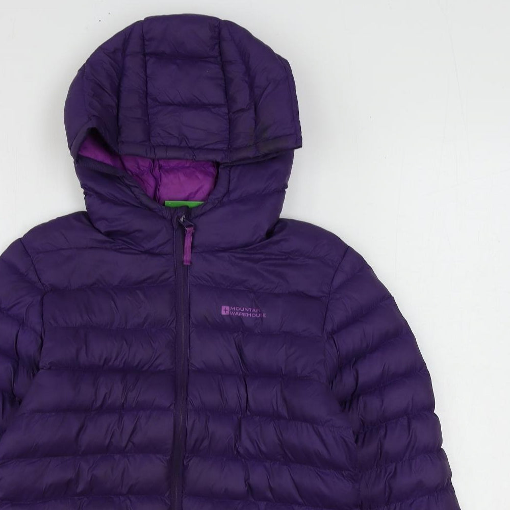 Mountain Warehouse Girls Purple Puffer Jacket Coat Size 11-12 Years Zip