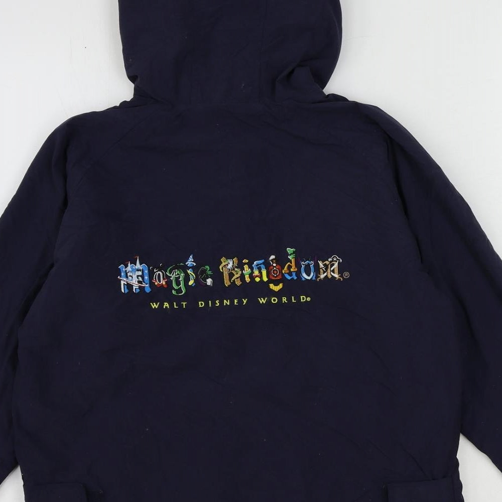 Disney Boys Blue Jacket Size L Zip - Disney World Magic Kingdom