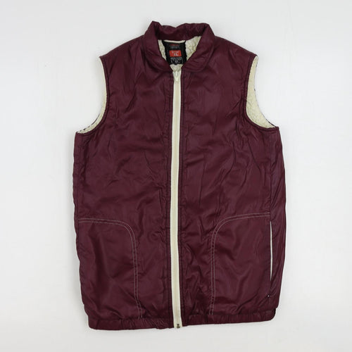 St Michael Mens Red Gilet Jacket Size S Zip