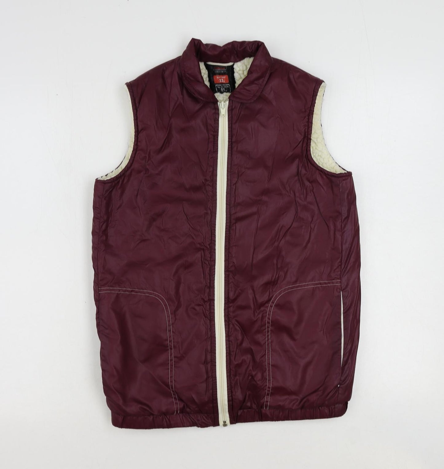 St Michael Mens Red Gilet Jacket Size S Zip