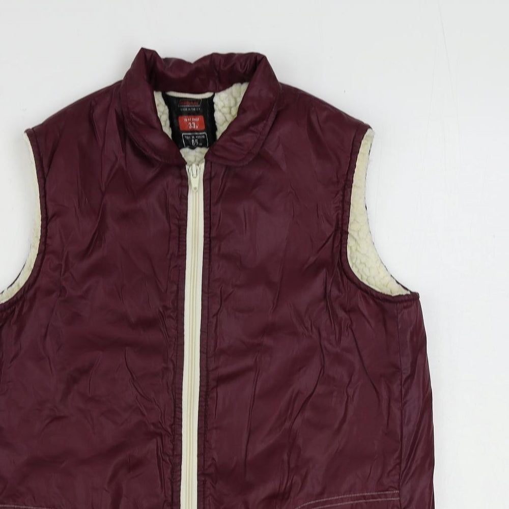 St Michael Mens Red Gilet Jacket Size S Zip