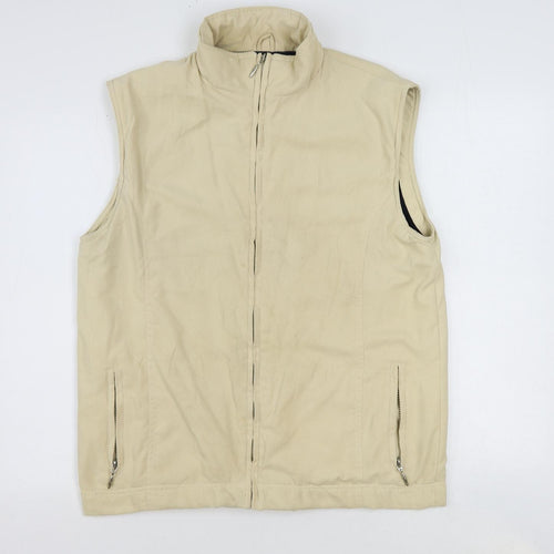 Arctic Storm Mens Beige Gilet Jacket Size M Zip - Fleece Lined