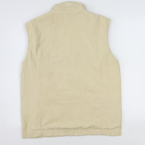 Arctic Storm Mens Beige Gilet Jacket Size M Zip - Fleece Lined