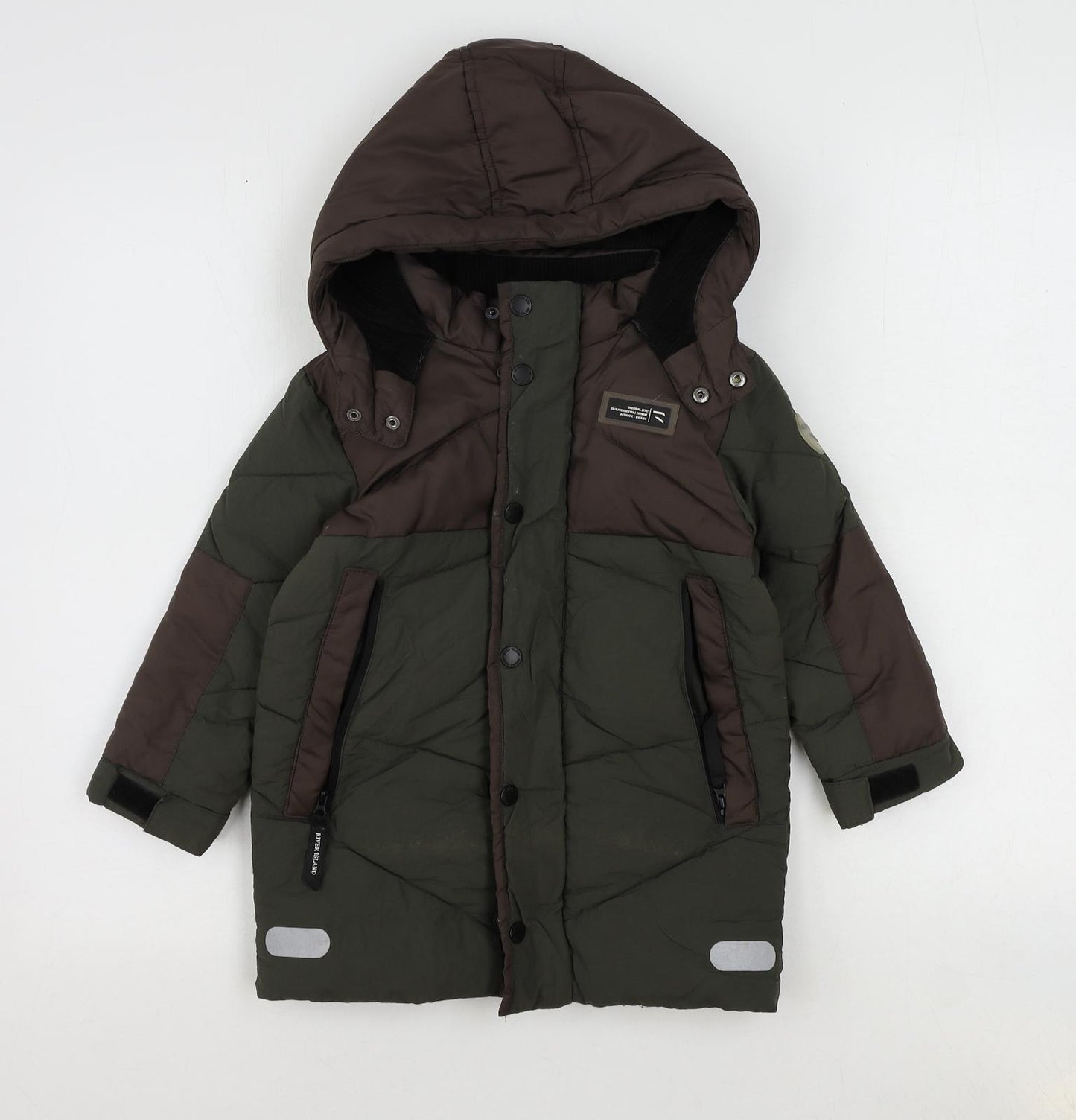 riveris Boys Green Puffer Jacket Coat Size 2-3 Years Zip