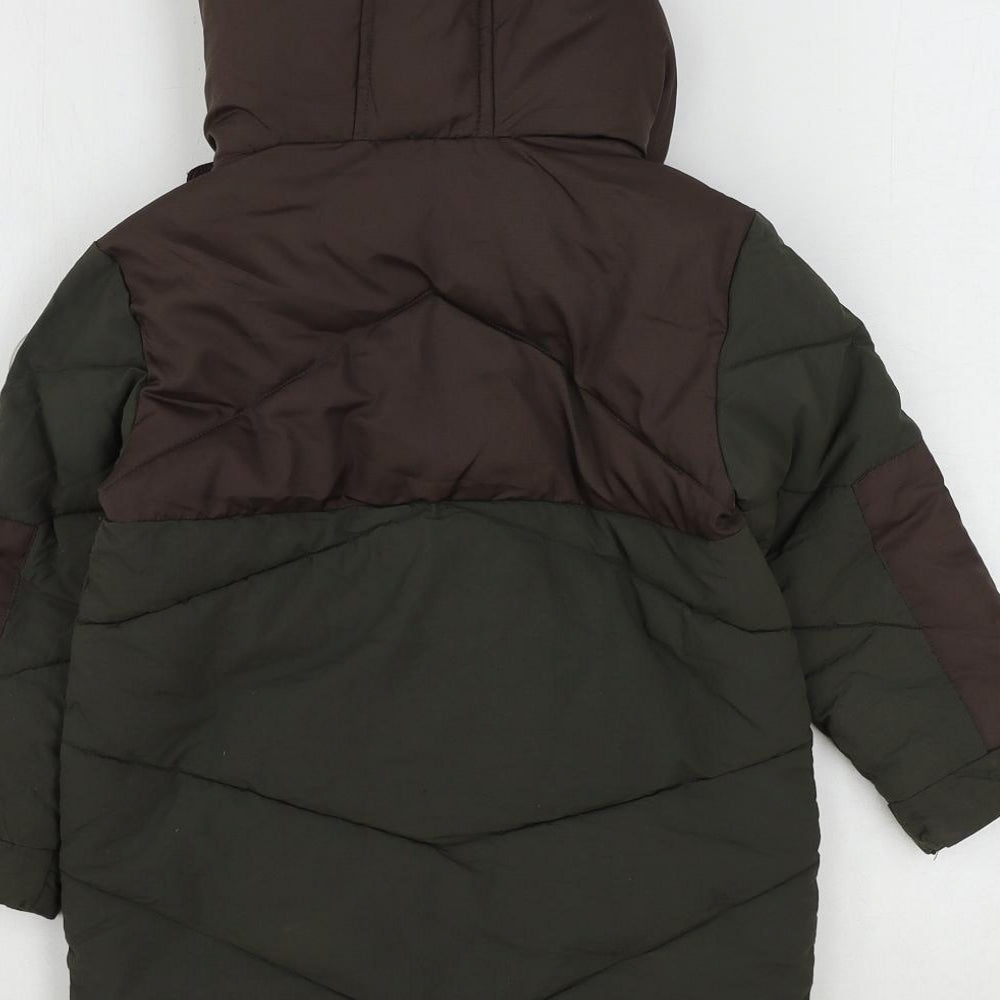 riveris Boys Green Puffer Jacket Coat Size 2-3 Years Zip