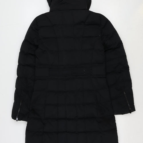 Zara Womens Black Puffer Jacket Coat Size S Zip