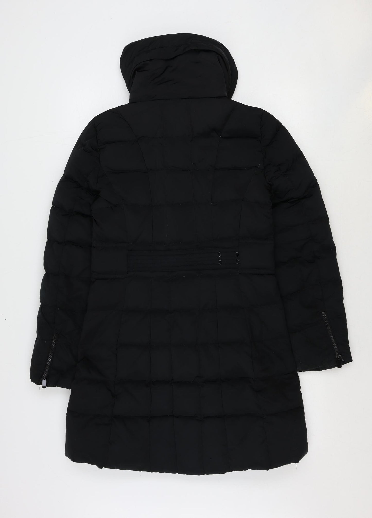 Zara Womens Black Puffer Jacket Coat Size S Zip