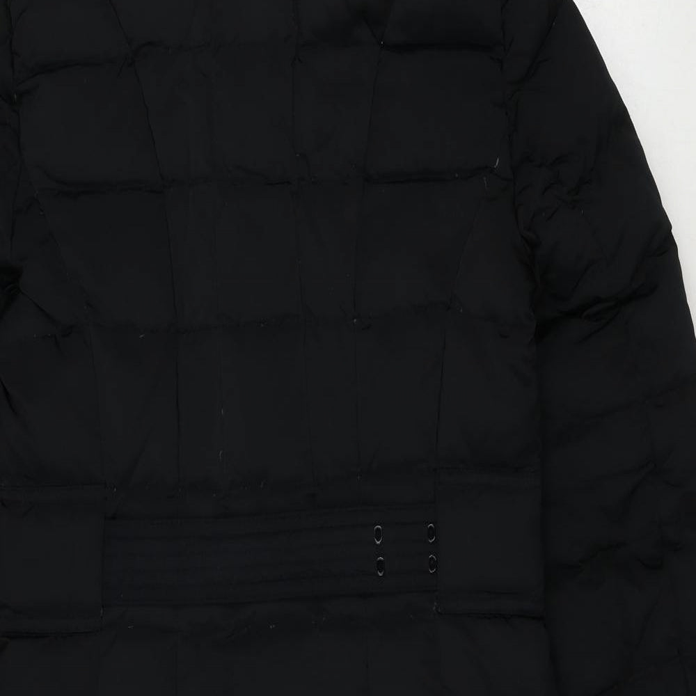 Zara Womens Black Puffer Jacket Coat Size S Zip