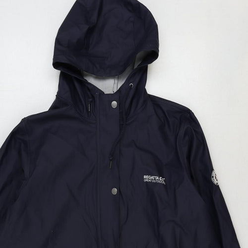 Regatta Womens Blue Rain Coat Coat Size 22 Zip