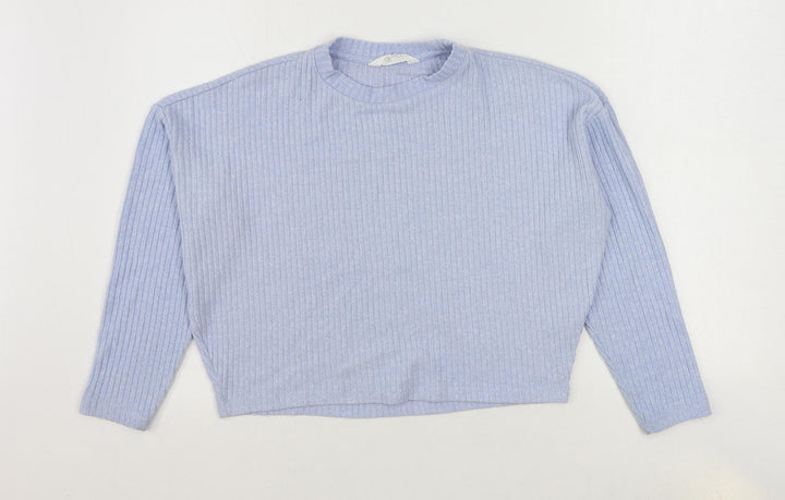 H&M Girls Blue Viscose Pullover Sweatshirt Size 12-13 Years Pullover - Size 12-14 Years