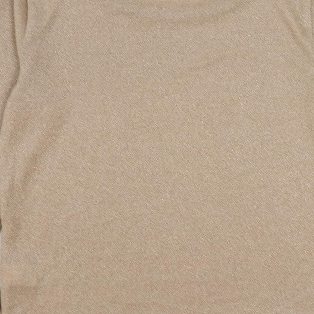 J.CREW Womens Gold Round Neck Polyester Pullover Jumper Size XS