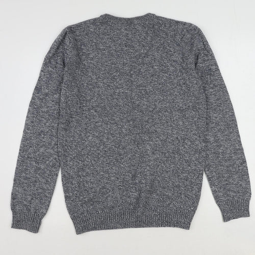 Maine New England Mens Blue Round Neck Cotton Pullover Jumper Size S Long Sleeve