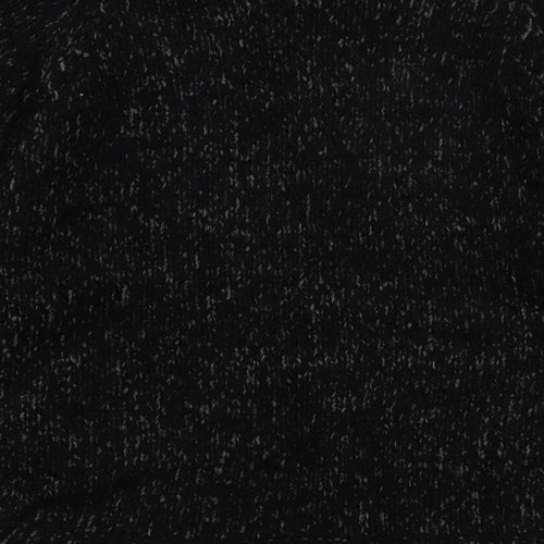 Indigo Womens Black Scoop Neck Polyamide Pullover Jumper Size 10
