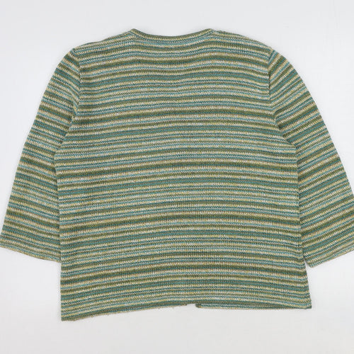 Per Una Womens Multicoloured Scoop Neck Striped Acrylic Cardigan Jumper Size XL