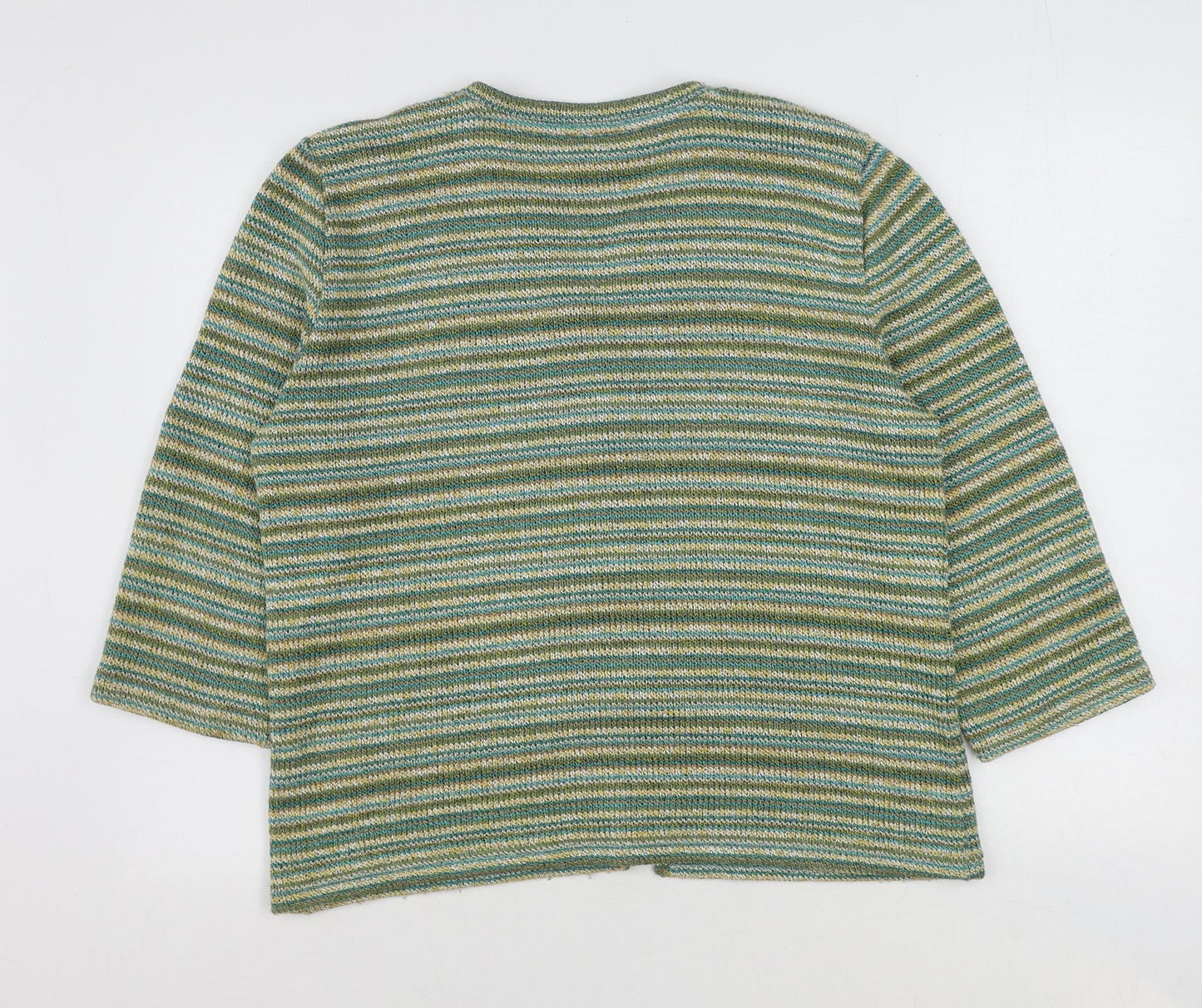 Per Una Womens Multicoloured Scoop Neck Striped Acrylic Cardigan Jumper Size XL