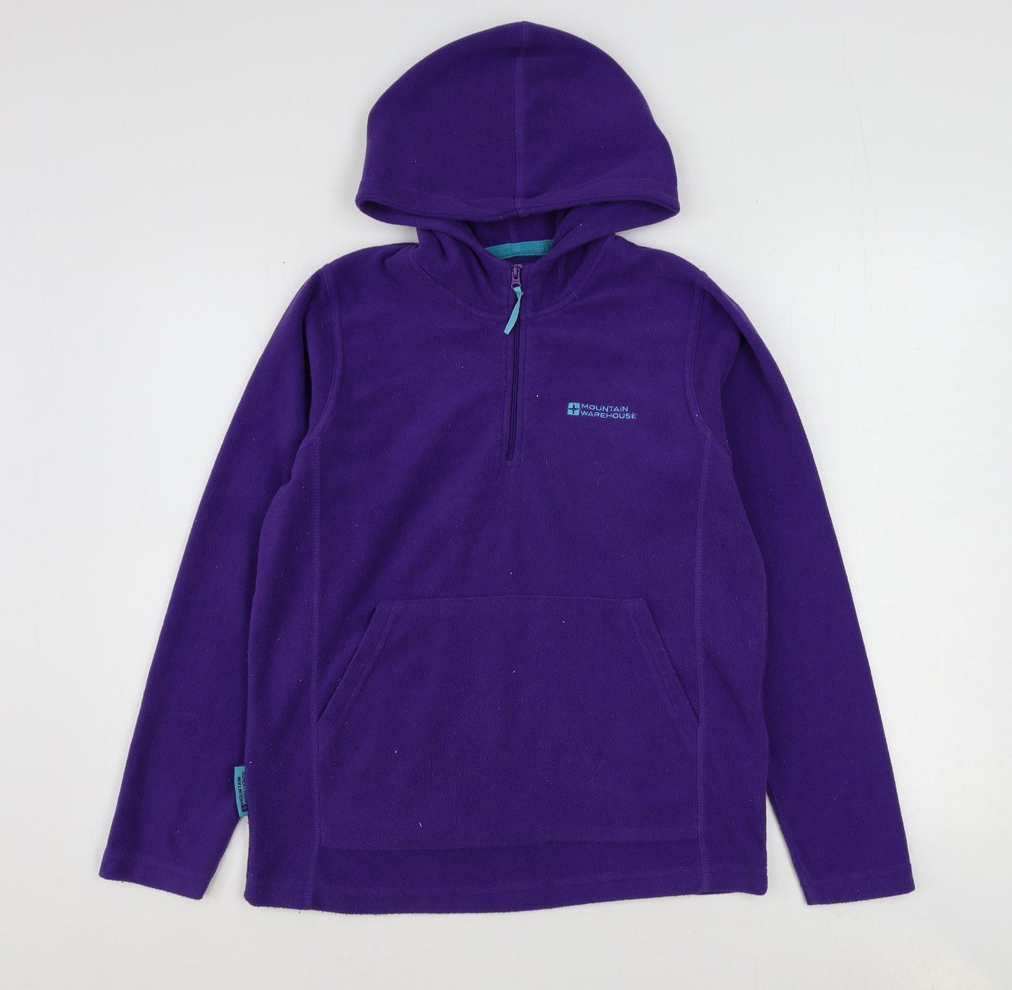 Mountain Warehouse Girls Purple Polyester Pullover Hoodie Size 13 Years Zip - Quarter-Zip