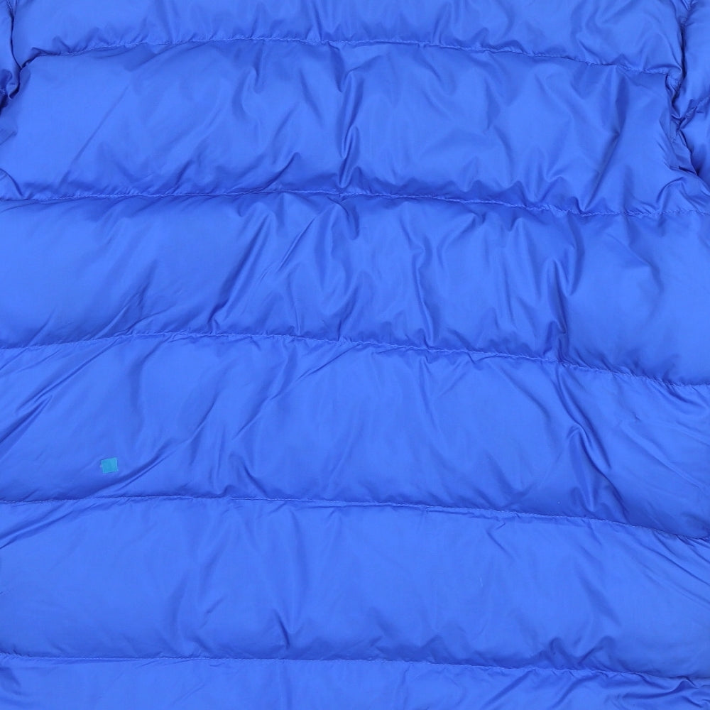 Lands' End Mens Blue Puffer Jacket Jacket Size XL Zip - Reversible