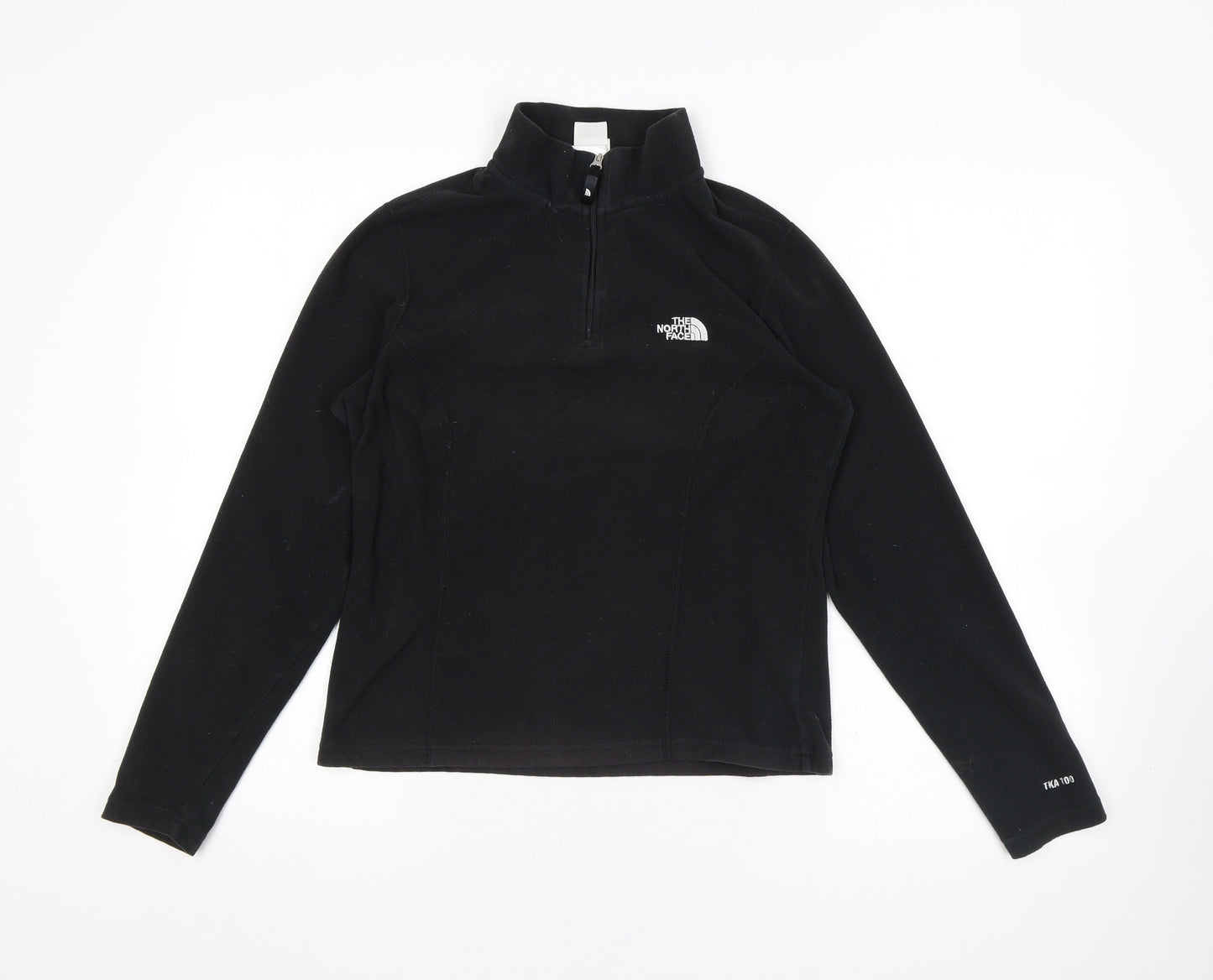 The North Face Womens Black Polyester Pullover Sweatshirt Size S Zip