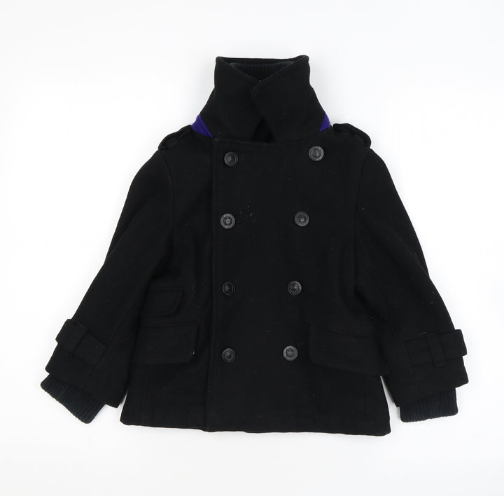 Baker Girls Black Overcoat Coat Size 6 Years Zip