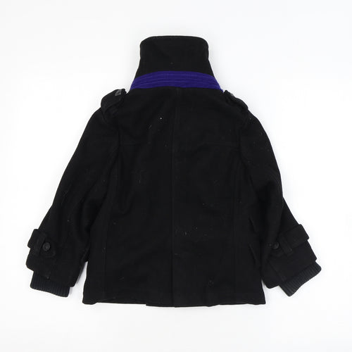 Baker Girls Black Overcoat Coat Size 6 Years Zip