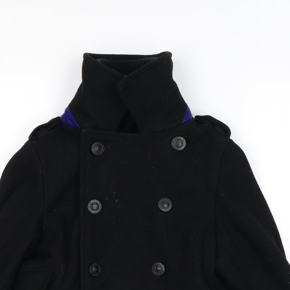 Baker Girls Black Overcoat Coat Size 6 Years Zip