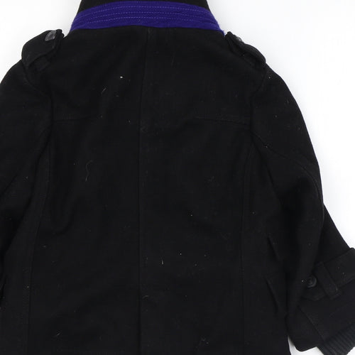 Baker Girls Black Overcoat Coat Size 6 Years Zip