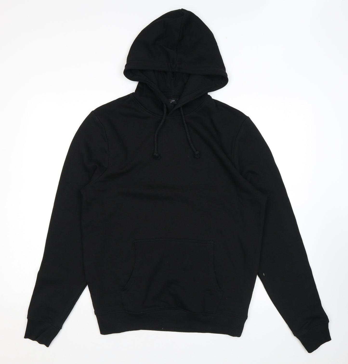 New Look Mens Black Cotton Pullover Hoodie Size M