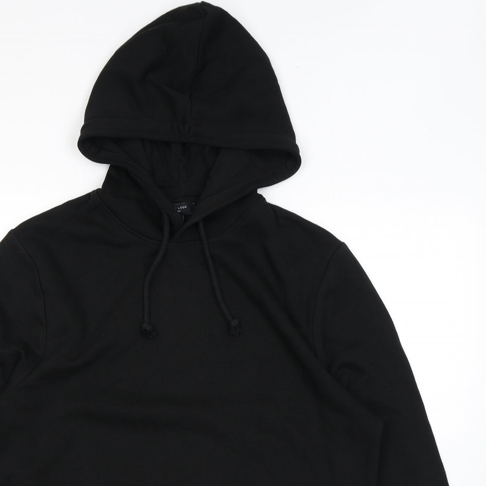 New Look Mens Black Cotton Pullover Hoodie Size M